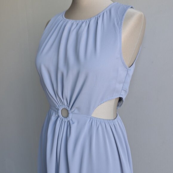 Blue Side Cut Out Midi Dress - Picture 3 of 7